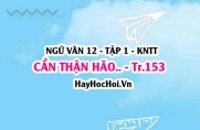 Soạn bài Thực hành đọc: Cẩn thận hão trang 153 Ngữ văn lớp 12 tập 1 Kết nối tri thức